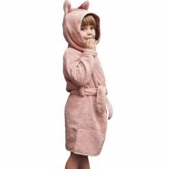 Pippi Børne Morgenkåbe i økologisk bomuld - Misty Rose