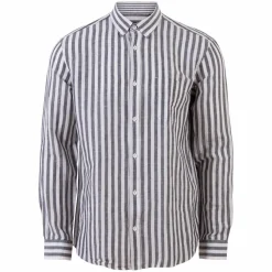 Pre End Herre Skjorte i hørmix - Ultra Dark Navy