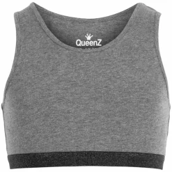 Queenz Uno Pige Top - Grey Melange