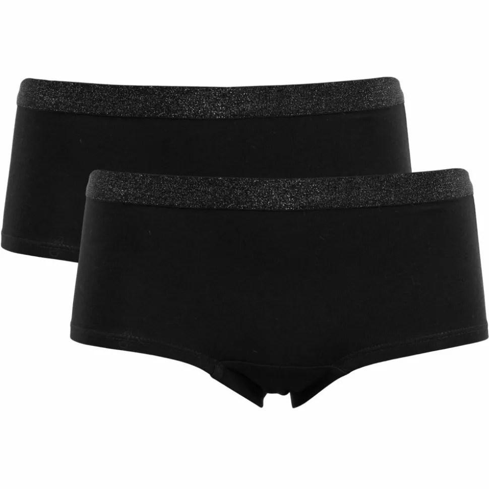 Queenz Uno Pige Trusser m. glimmer - Black