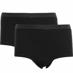 Queenz Uno Pige Trusser m. glimmer - Black