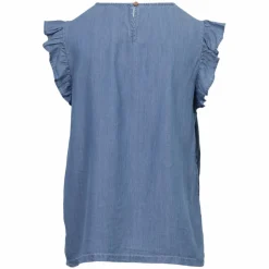 Sirup Dame Kortærmet bluse - Medium Blue Denim