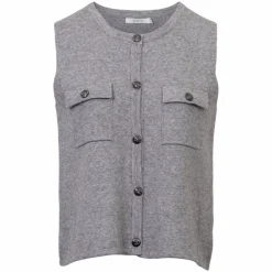 Sirup Dame Strikvest - Dark Grey Melange