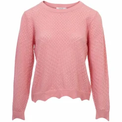 Sirup Pointelle Dame Striktrøje - Geranium Pink