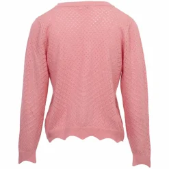 Sirup Pointelle Dame Striktrøje - Geranium Pink