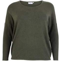 Steenholt Cava Dame Striktrøje Plus Size - Green Melange