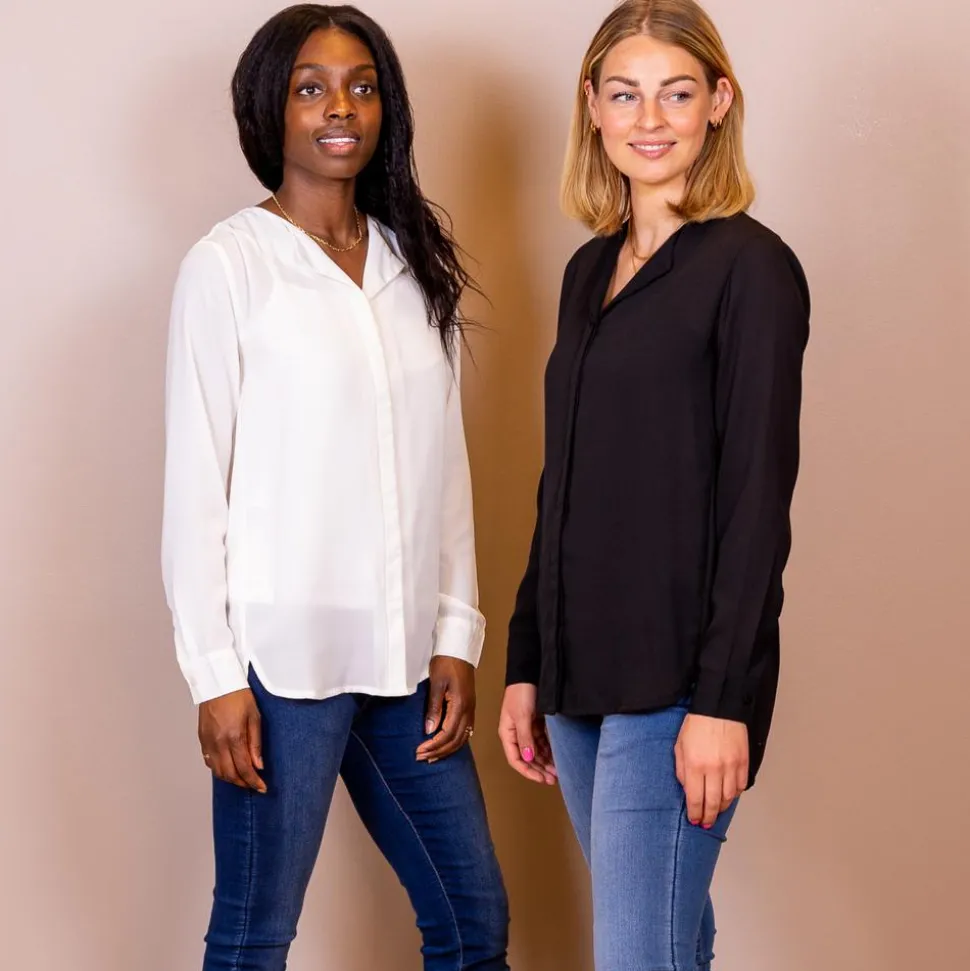 Steenholt Clara Dame Bluse - Jet Black