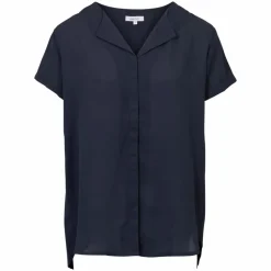 Steenholt Clara Dame Kortærmet bluse Plus Size - Navy