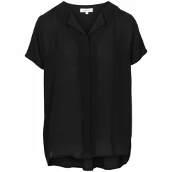 Steenholt Clara Dame Kortærmet bluse Plus Size - Jet Black