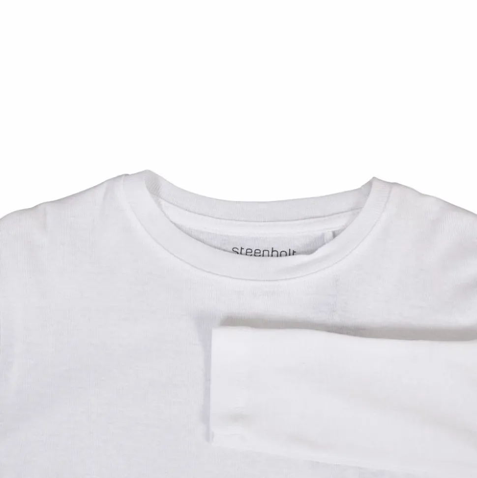 Steenholt Clark Børne Langærmet t-shirt - White