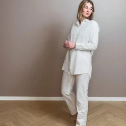 Steenholt Linett Dame Skjorte i hørmix - Bright White