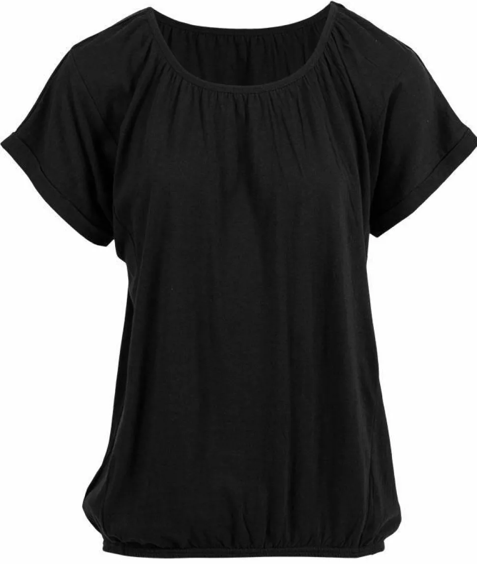 Steenholt Nima Dame Kortærmet bluse - Jet Black