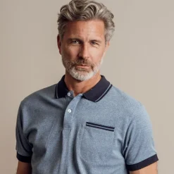 Yellowstone Eagle Herre Polo - Light Blue Melange