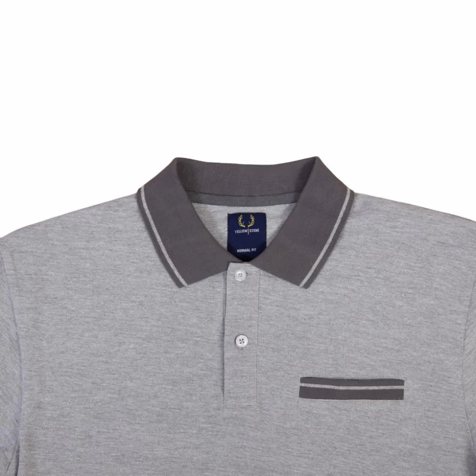 Yellowstone Eagle Herre Polo - Grey Melange