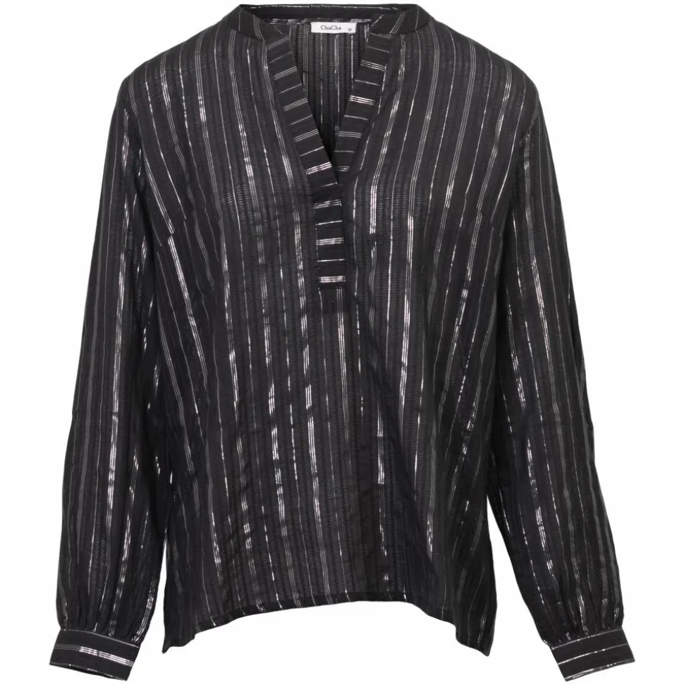 ZbyZ Dame Bluse - Black w. Lurex