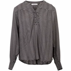 ZbyZ Dame Bluse - Moon Rock/Black