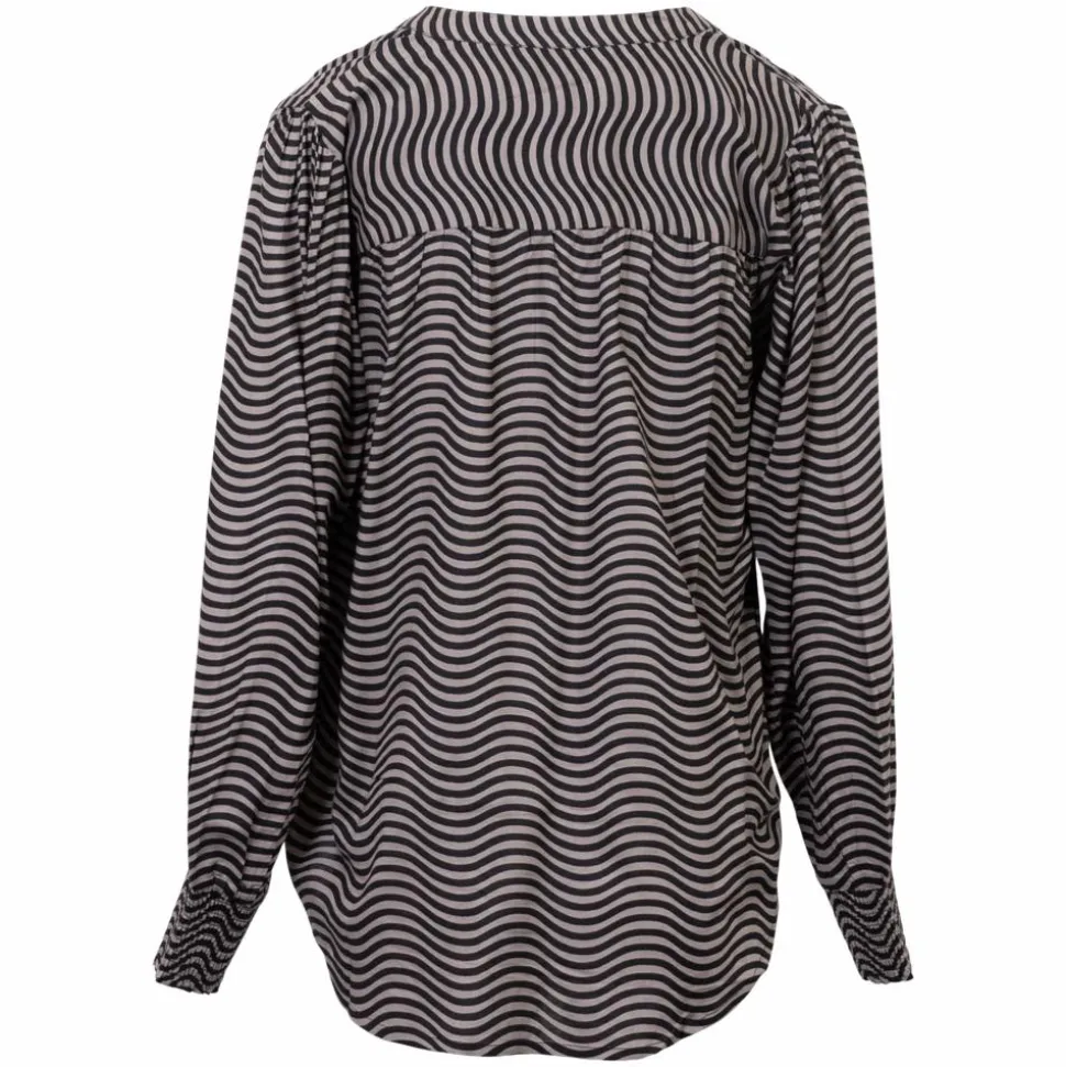 ZbyZ Dame Bluse - Moon Rock/Black
