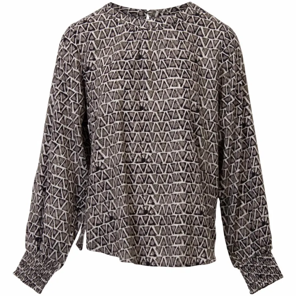 ZbyZ Dame Bluse Plus Size - Grey/Black