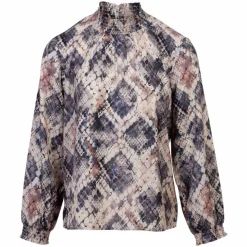 ZbyZ Dame Bluse Plus Size - Blue Snake