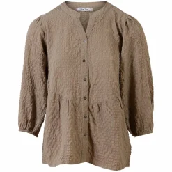 ZbyZ Dame Bluse Plus Size - Sand