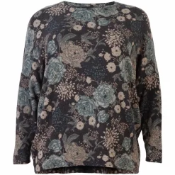 ZbyZ Dame Bluse Plus Size - Flower