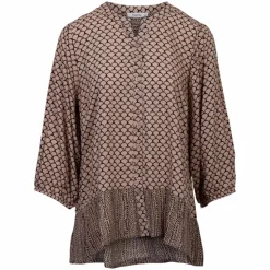 ZbyZ Dame Bluse Plus Size - Beige