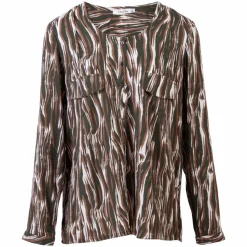 ZbyZ Dame Bluse Plus Size - Khaki
