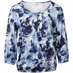 ZbyZ Dame Bluse Plus Size - Print 1 Blue