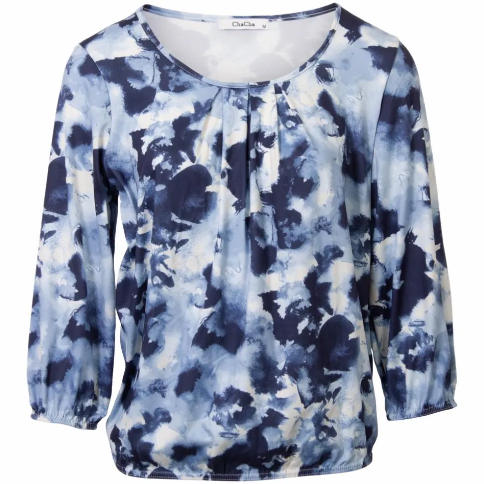 ZbyZ Dame Bluse Plus Size - Print 1 Blue