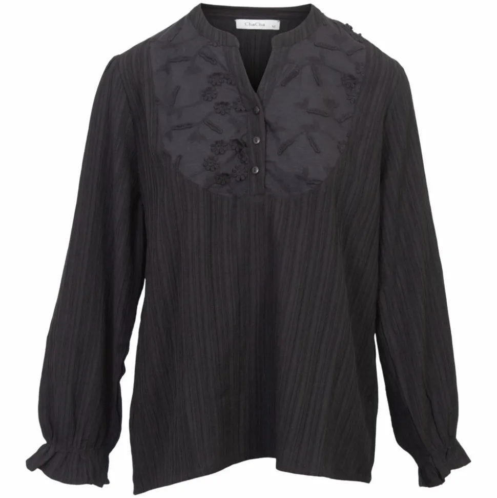 ZbyZ Dame Bluse Plus Size - Black