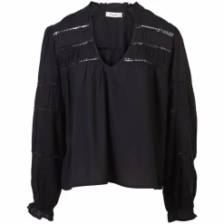 ZbyZ Dame Bluse Plus Size - Black
