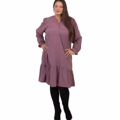 ZbyZ Dame Kjole Plus Size - Plum