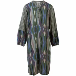 ZbyZ Dame Kjole Plus Size - Khaki Combi