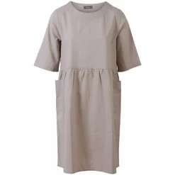 ZbyZ Dame Kjole Plus Size - Beige
