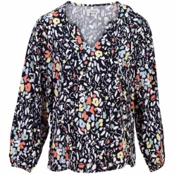 ZbyZ Dame Skjorte Plus Size - Navy/Orange