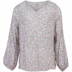 ZbyZ Dame Skjorte Plus Size - Navy/blomster