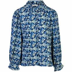 ZbyZ Dame Skjorte Plus Size - Blue Print