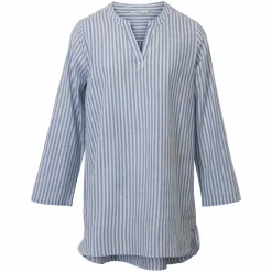 ZbyZ Dame Tunika i hørmix Plus Size - Blue