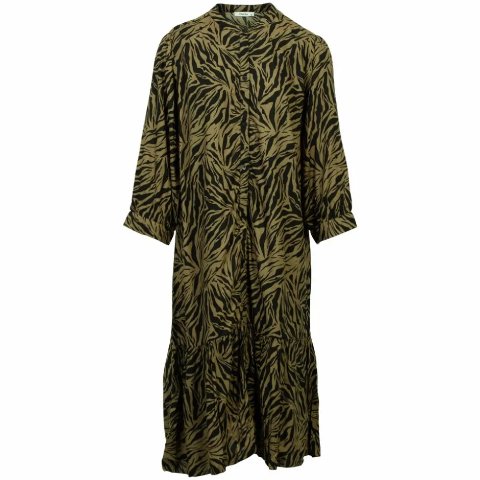 ZbyZ Dame Tunika Plus Size - Print 1 Khaki