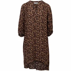 ZbyZ Dame Tunika Plus Size - Brown Animal