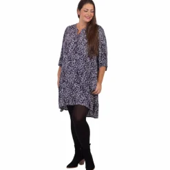 ZbyZ Dame Tunika Plus Size - Black Animal