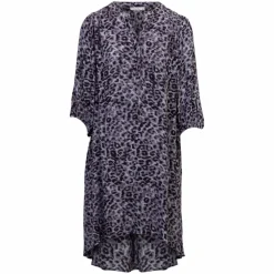 ZbyZ Dame Tunika Plus Size - Black Animal