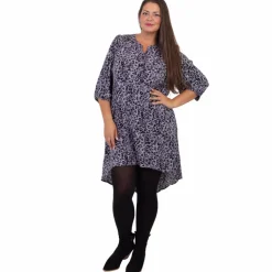 ZbyZ Dame Tunika Plus Size - Black Animal