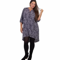 ZbyZ Dame Tunika Plus Size - Black Animal